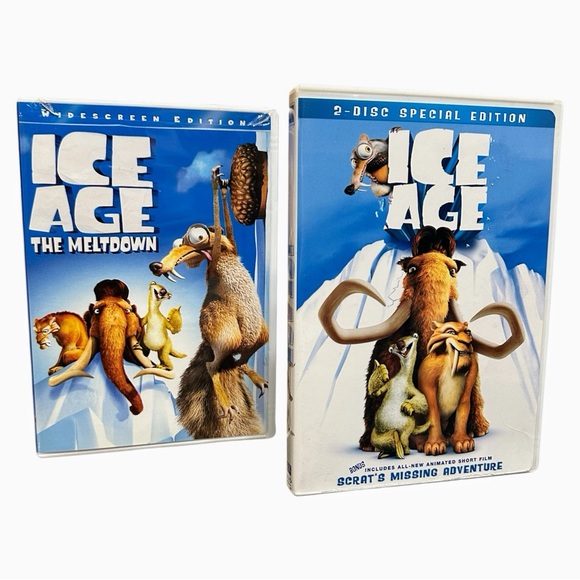 20th Century Studios Other - Ice Age 1 & 2 DVD Movie Lot - The Meltdown Widescreen & 2-Disc Special Edition